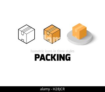 Packing icon in different style Stock Vector
