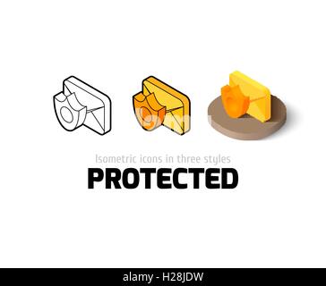 Protected icon in different style Stock Vector