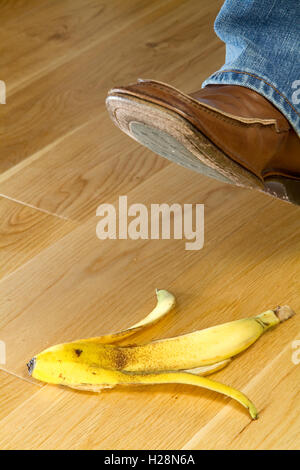 Banana skin slippery floor / slip hazard / wet floor sign where the ...