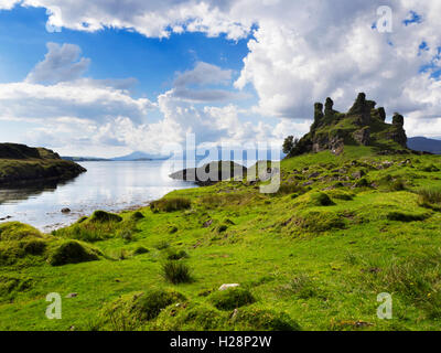 Castle Coeffin overlooking the Lyn of Morvern Isle of Lismore Argyll and Bute Scotland Stock Photo