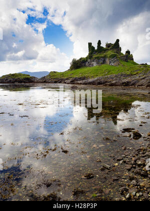 Castle Coeffin overlooking the Lyn of Morvern Isle of Lismore Argyll and Bute Scotland Stock Photo