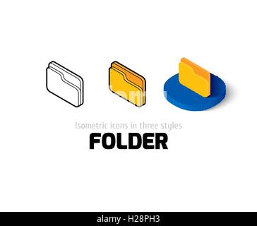 Folder icon in different style Stock Vector