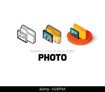 Photo icon in different style Stock Vector