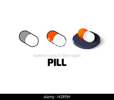 Pill icon in different style Stock Vector