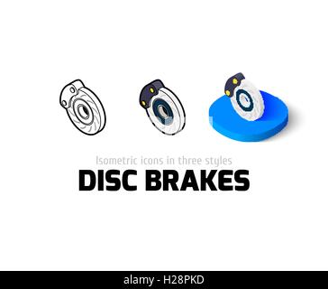 Disc brakes icon in different style Stock Vector