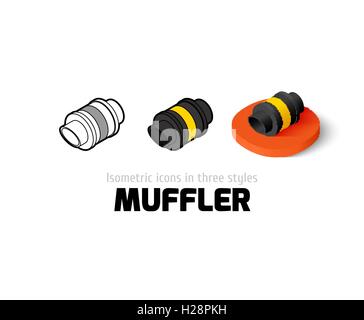 Muffler icon in different style Stock Vector