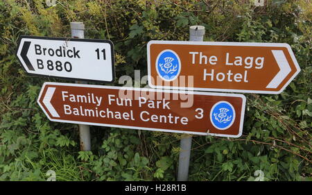 Road sign near Blackwaterfoot Isle of Arran Scotland  September 2016 Stock Photo