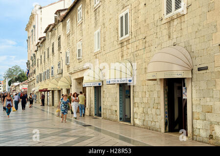 Morning shot of Marmontova street,Marmontova street is a popular pedestrian mall in Split, Croatia Stock Photo