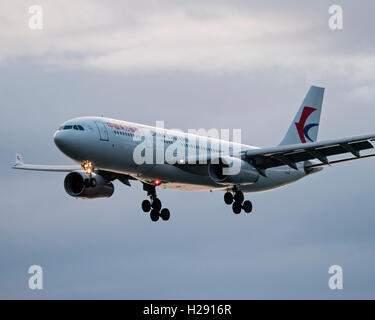 China Eastern Airlines Airbus A330-200 B-5973 landing at Vancouver International Airport, Canada Stock Photo