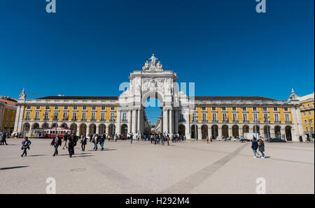 Arco da Vitoria at Praça do Comércio, Lisbon, Portugal Stock Photo