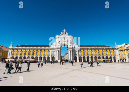Arco da Vitoria at Praça do Comércio, Lisbon, Portugal Stock Photo