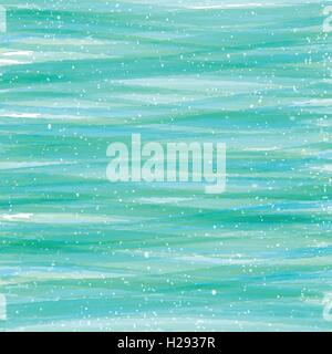 abstract wallpaper with watercolor waves over paper texture. blue vector background design. bright hand drawn retro backdrop. aq Stock Vector