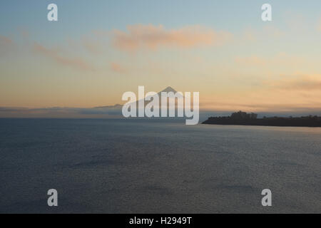 Sunrise over Volcano Osorno Stock Photo