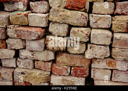 Stack of old bricks Stock Photo
