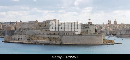 The Sovereign Military Hospitaller Order of St John of Jerusalem of Rhodes & Malta, Fort Saint Angelo Grand Harbor, Valletta Stock Photo