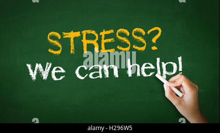Stress we can help Chalk Illustration Stock Photo