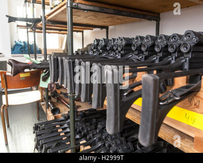 german assault weapons lies in a gun room Stock Photo