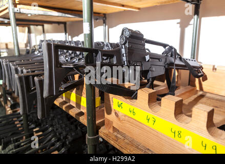 german assault weapons lies in a gun room Stock Photo