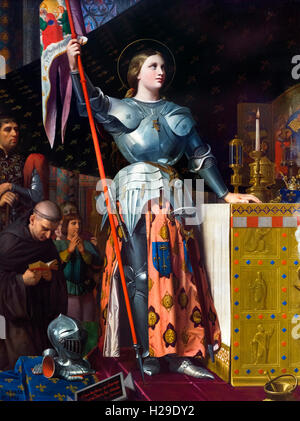 Joan of Arc. Painting by Jean Auguste Dominique Ingres, oil on canvas, 1854 Stock Photo