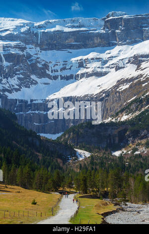 Gavarnie glacier cirque.  Hautes-Pyrenees department, Midi-Pyrenees region, France, Europe. Stock Photo
