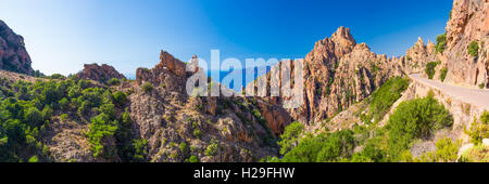 Calanques de Piana on the west coast of Corsica Stock Photo