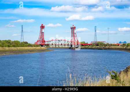 Newport Bridge over the river Tees Middlesbrough and Stockton Grade 2 listed the first large vertical-lift bridge in Britain Stock Photo