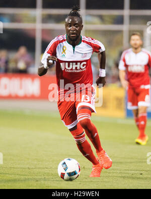 September 25, 2016:  New England Revolution forward Kei Kamara (13) dribbles the ball down the pitch in the match against Columbus Sunday. Columbus, OH, USA. Brent Clark Alamy Live News Stock Photo