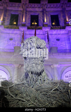 Director Juan Antonio Bayona and actors Sigourney Weaver and Lewis Macdougall at premier of 'A Monster Calls'  26/09/2016  Madrid © Gtres Información más Comuniación on line,S.L./Alamy Live News Stock Photo