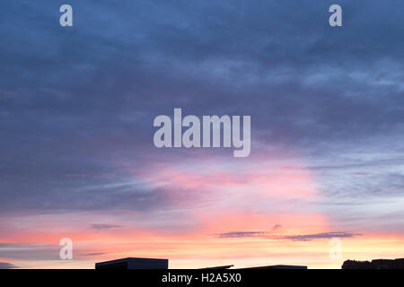 Colorful blue and red sky at sunset Stock Photo