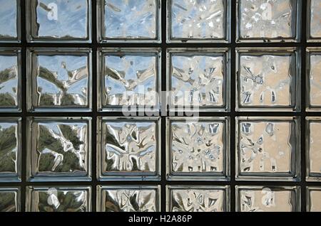 Wall of glass block Stock Photo