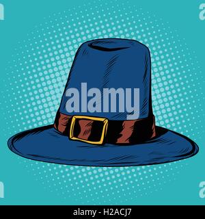 Vintage hat pilgrim Stock Vector