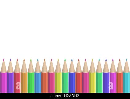 seamless colored pencils row Stock Vector