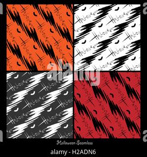 halloween seamless vector set Stock Vector