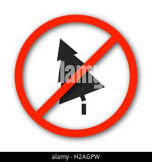 Sign prohibition deforestation, vector illustration. Stock Vector