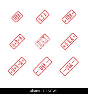 USA grunge stamps, vector illustration. Stock Vector