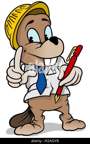 Beaver Builder Stock Vector
