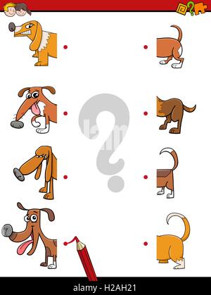 task of halves activity Stock Vector