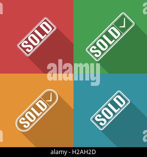 Icons sold, vector illustration. Stock Vector