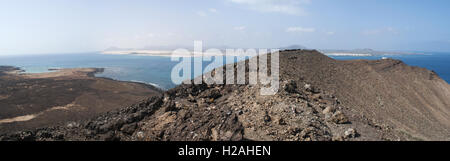 Fuerteventura: the view seen from the top of Caldera mountain in Lobos Island Stock Photo