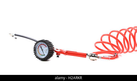 Manometer for car tyre pressure setting. Stock Photo