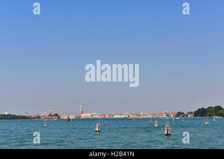 Venetian Lagoon and city, seen from Lido di Venezia, Venice, Veneto, Italy Stock Photo