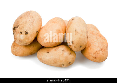Potatoes group isolated on white Stock Photo