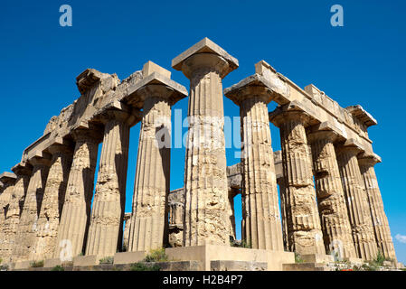 Greek ancient Temple E, Archaeological Park Selinunte, Selinunte, Sicily, Italy Stock Photo