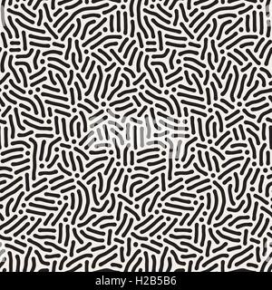 Vector Seamless Black and White Organic Lines Pattern Stock Vector