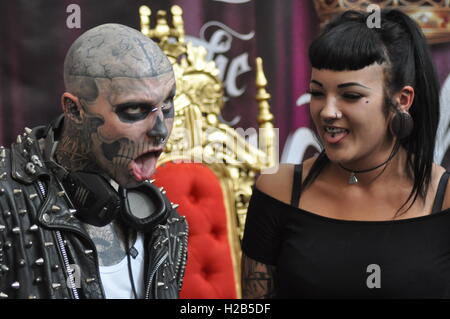 Rick Genest Zombie Boy at the Great British Tattoo Show at Alexander Palace Stock Photo