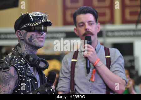 Rick Genest Zombie Boy at the Great British Tattoo Show at Alexander Palace Stock Photo