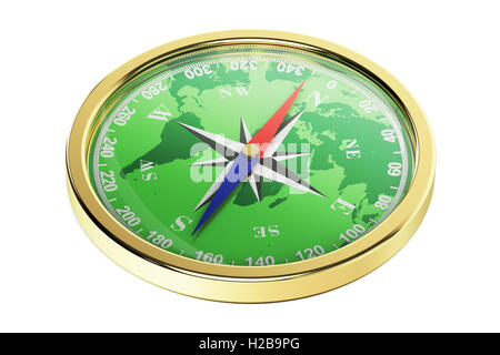 compass closeup, 3d rendering isolated on white background Stock Photo