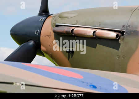 Nose of Hawker Hurricane Mk 1 R4118  the only surviving airworthy Battle of Britain Hurricane. Stock Photo