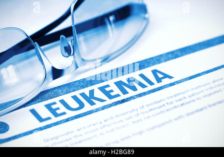 Diagnosis - Leukemia. Medicine Concept. 3D Illustration. Stock Photo