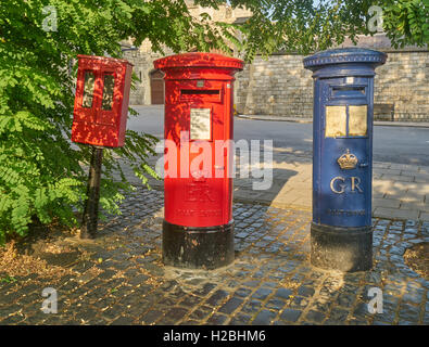 red post box, Windsor.  Blue Post Box Windsor Stock Photo